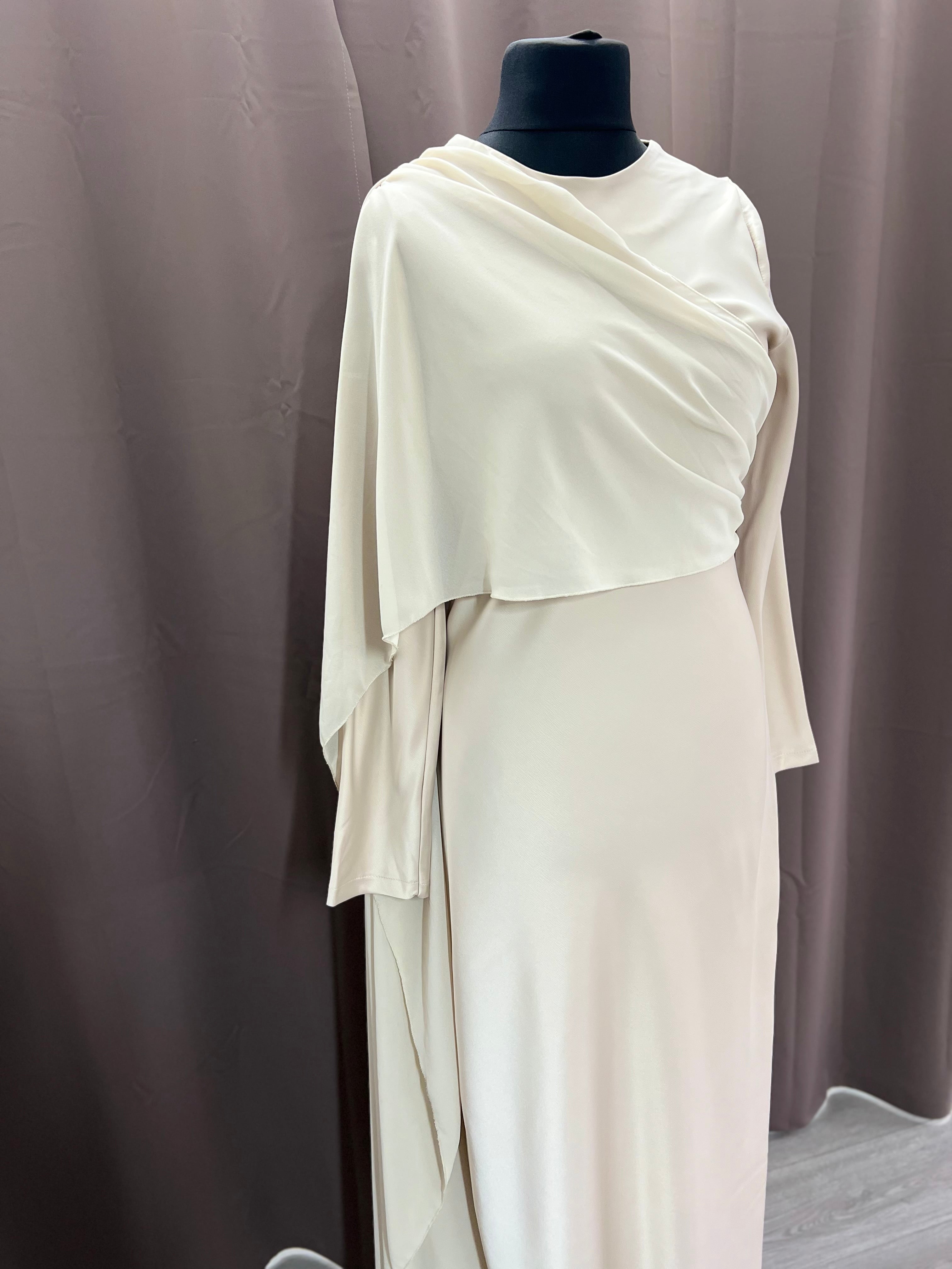 Vestido tul beige