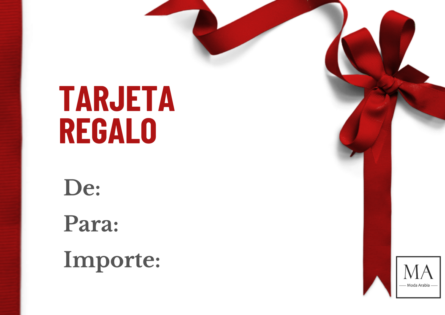 Tarjeta regalo Moda Arabia