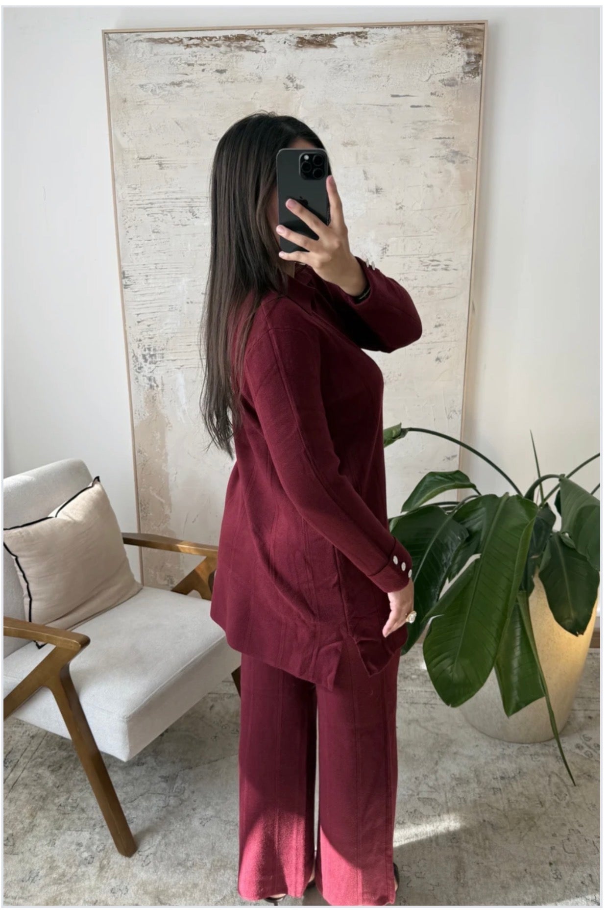 Conjunto Leyla Borgoña