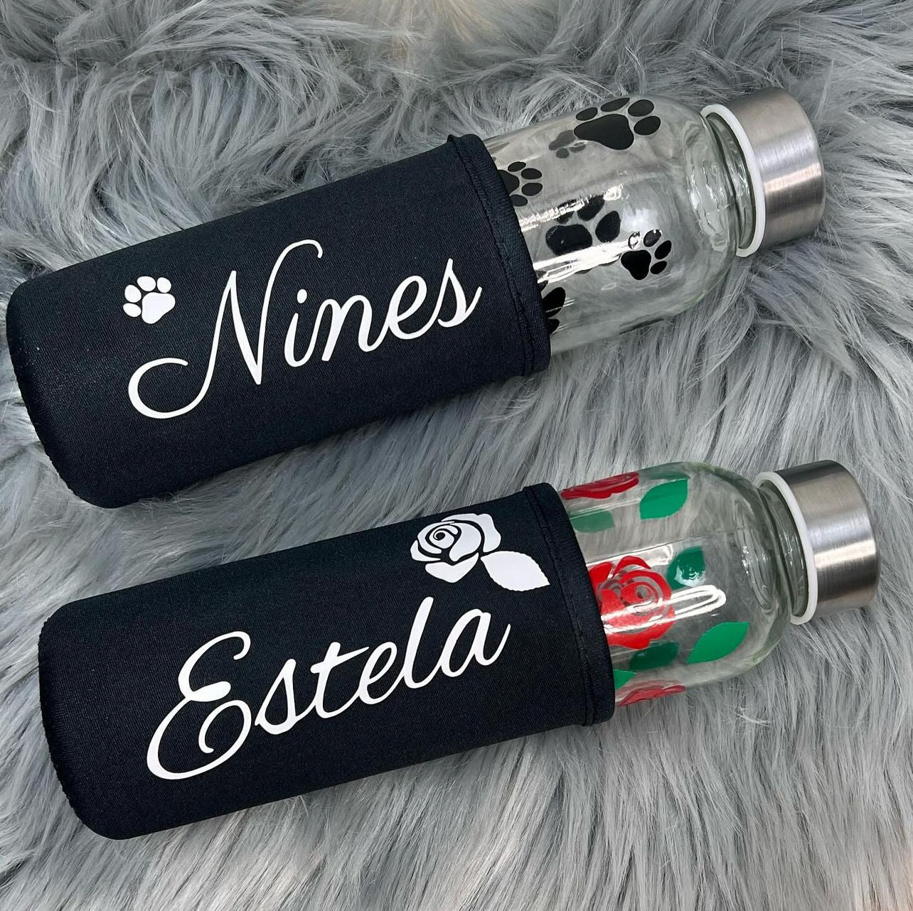 Botella huella o flor