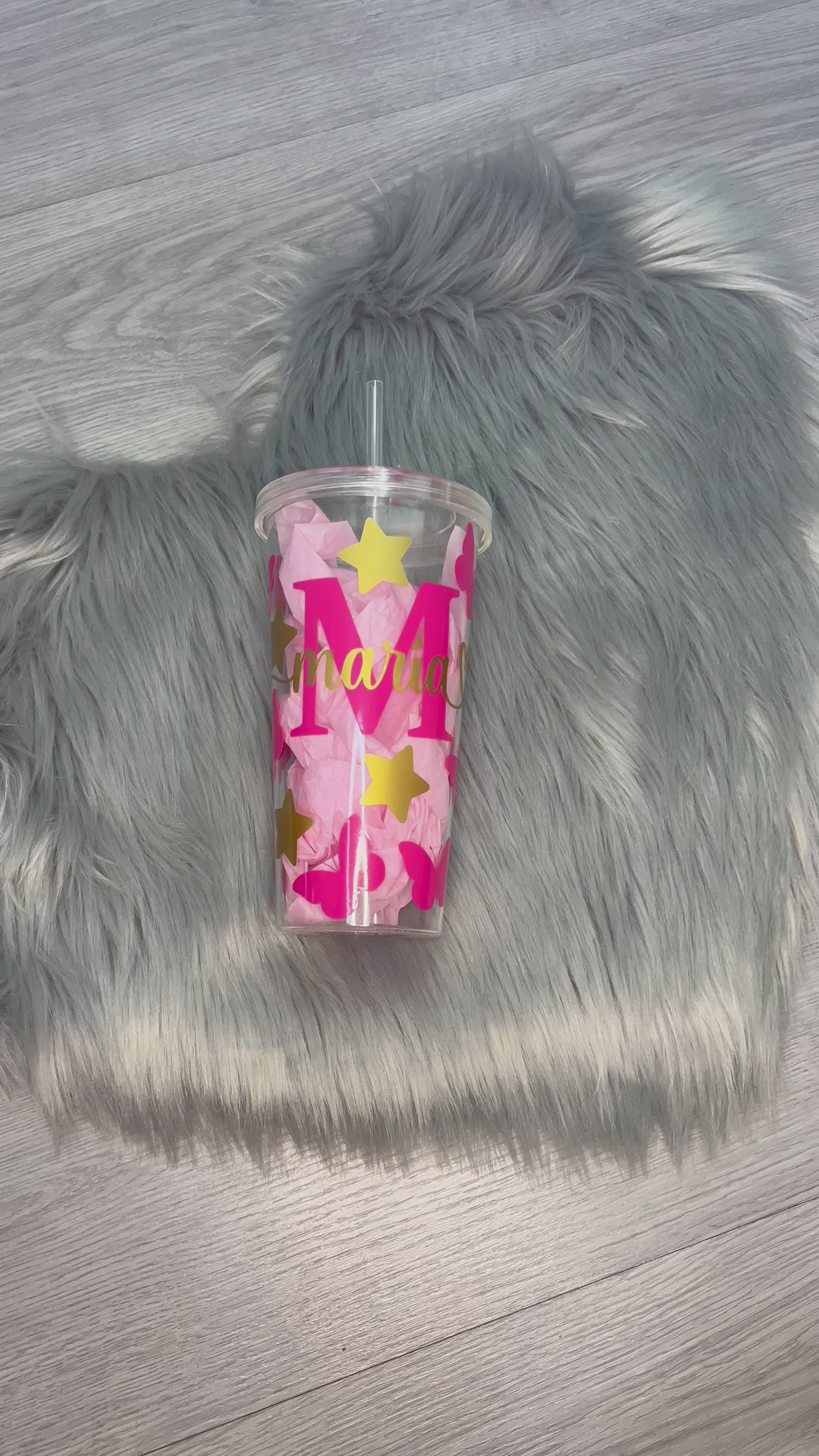 Vaso mariposas y estrellas