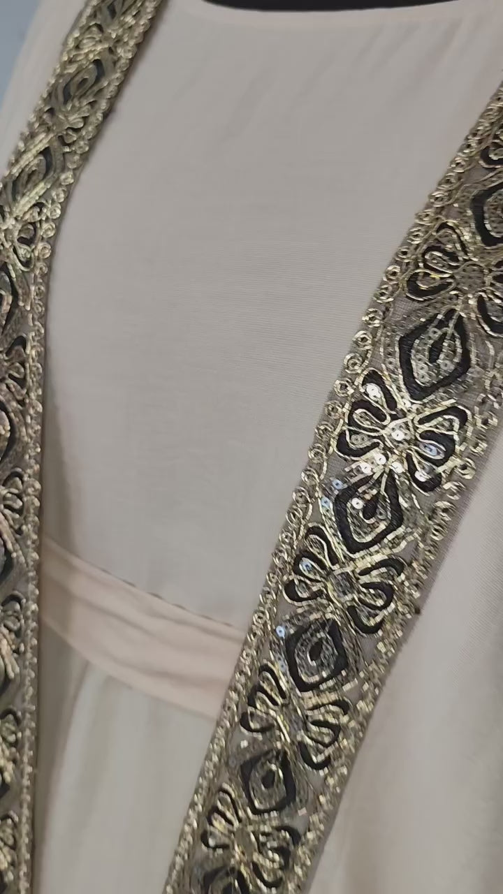 Kimono y abaya Beige