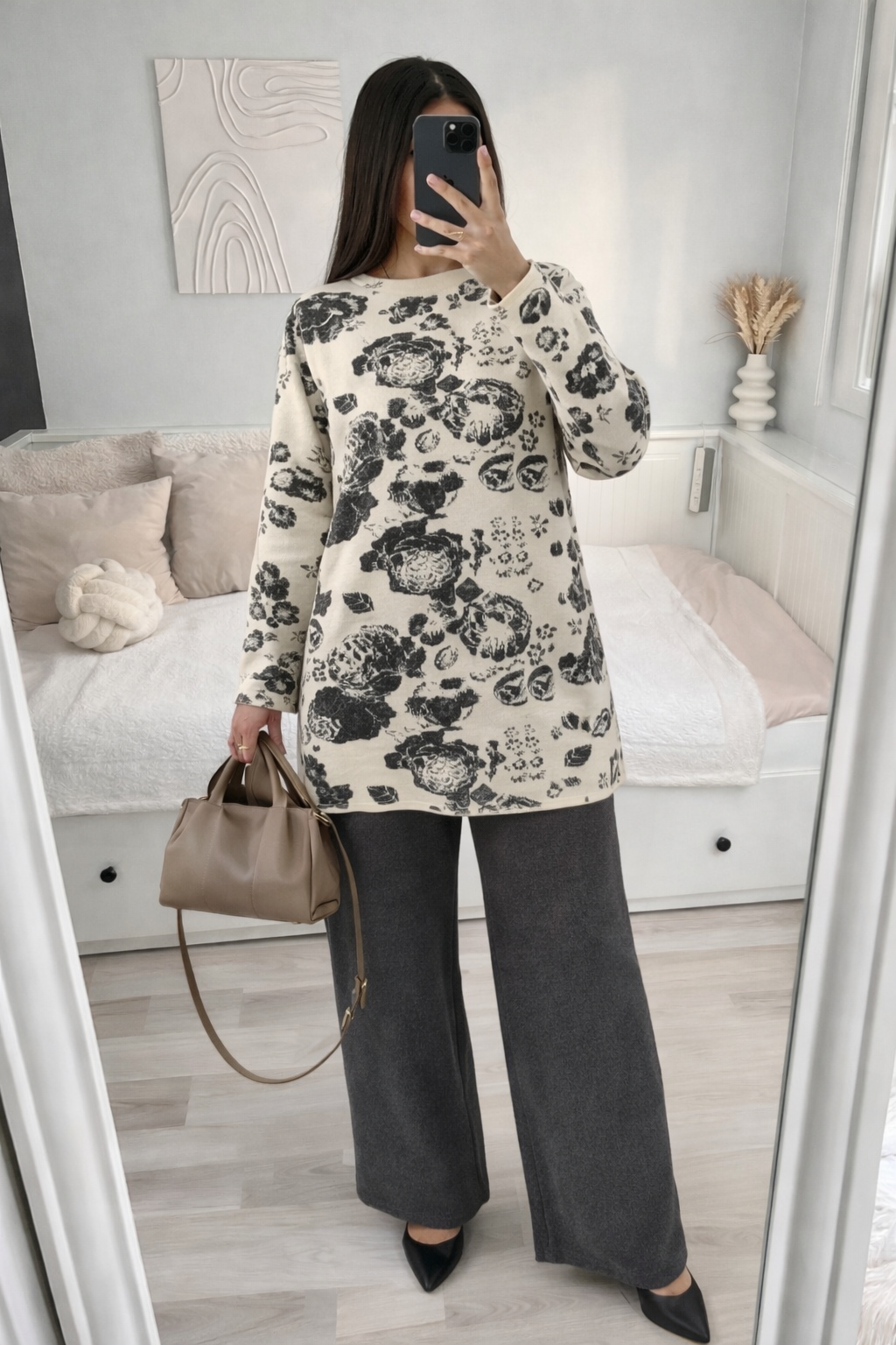 Conjunto floral Gris