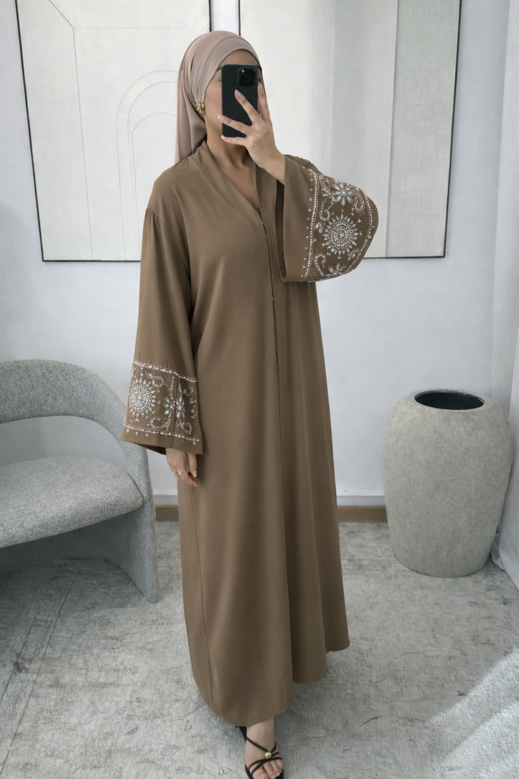 Abaya Zafira Marron