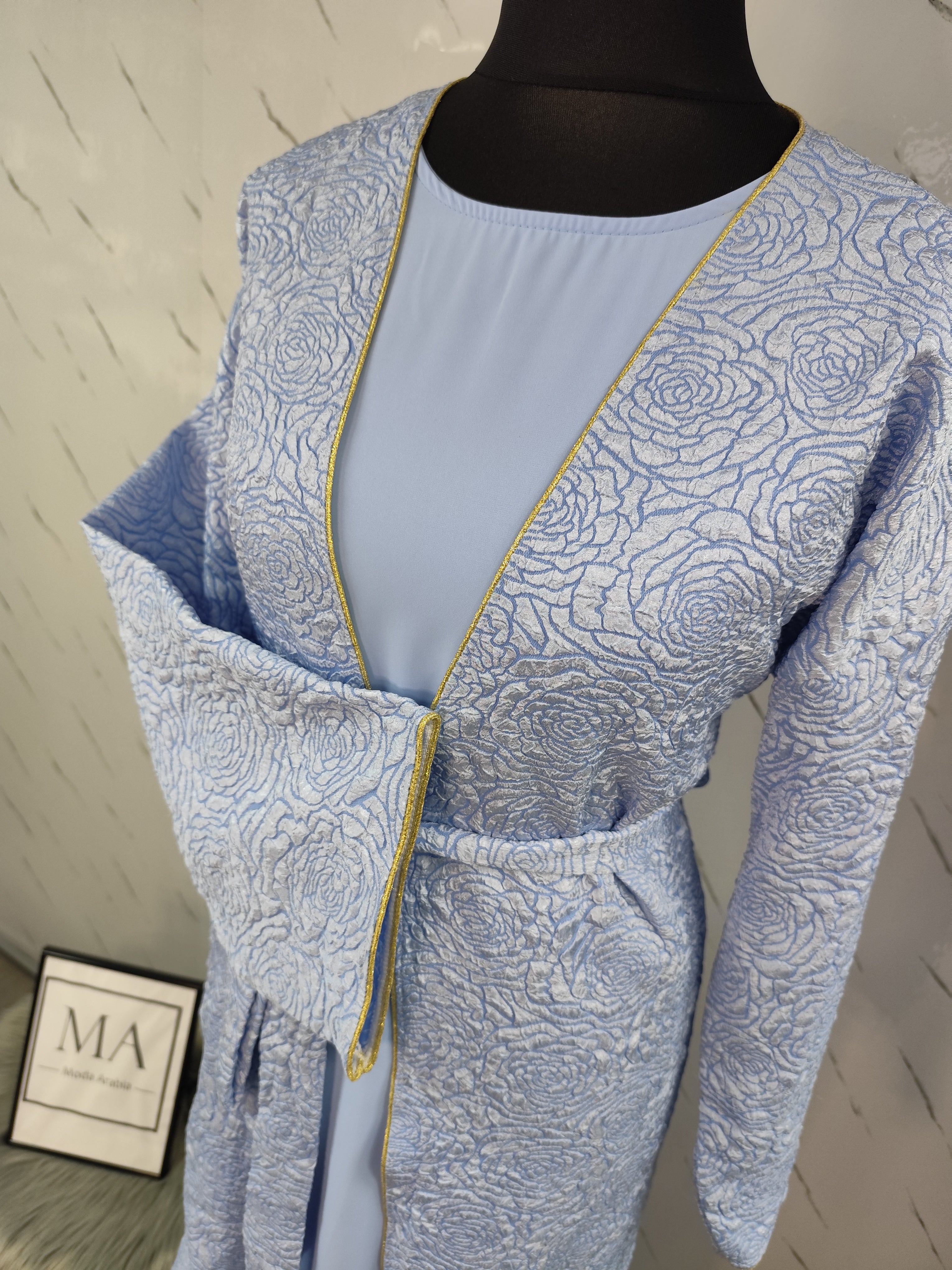 Abaya con kimono azul