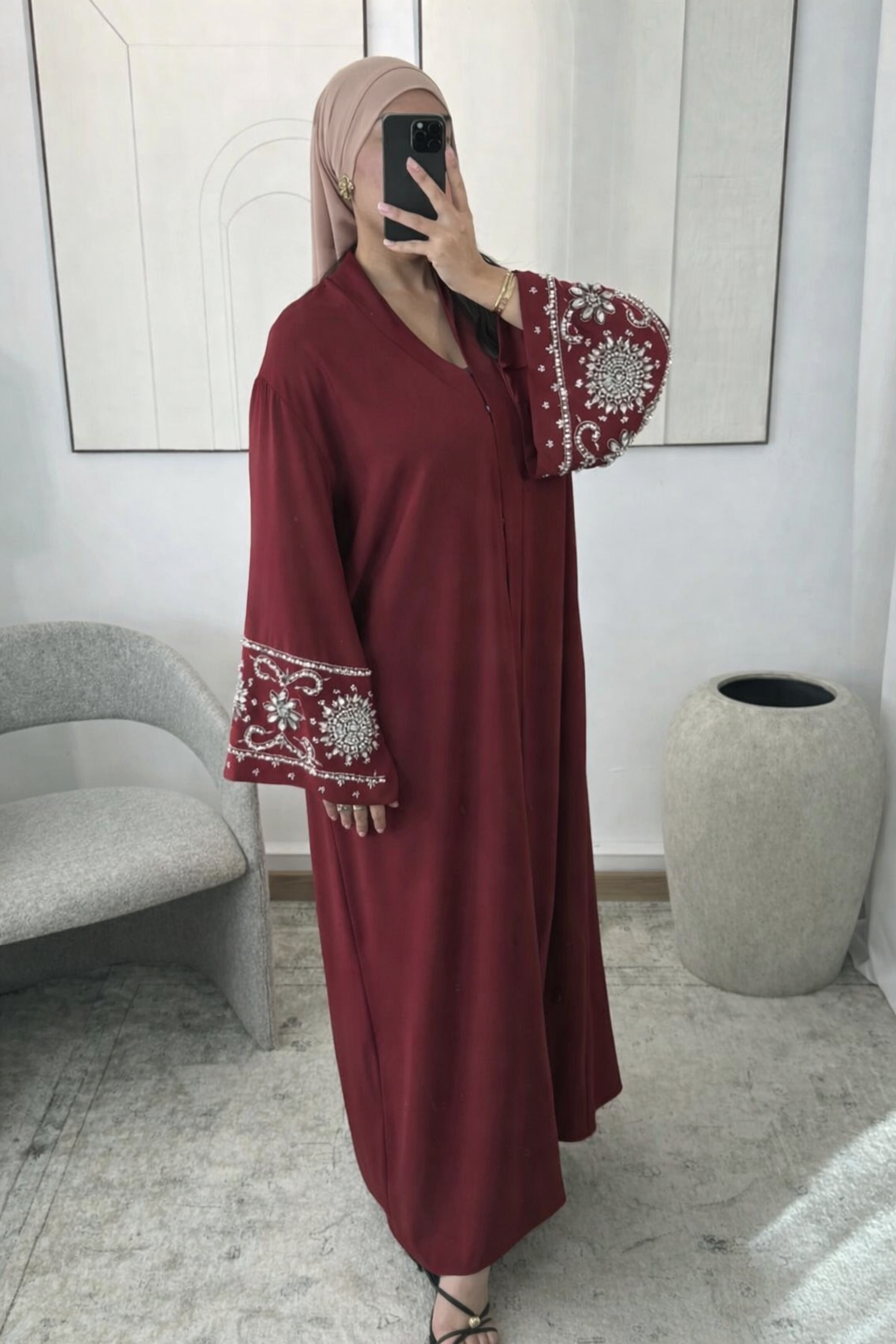 Abaya Zafira Borgoña