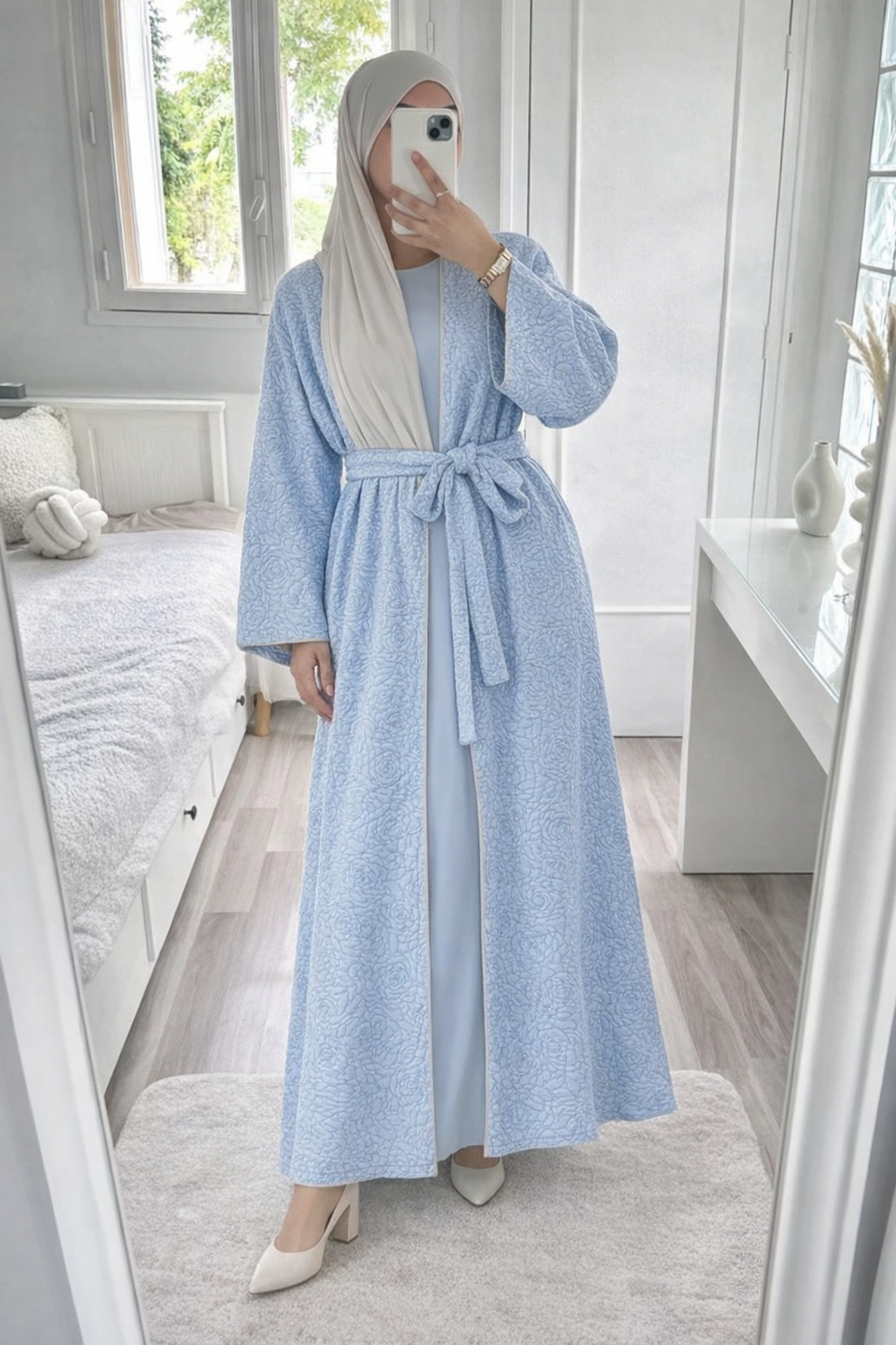 Abaya con kimono azul