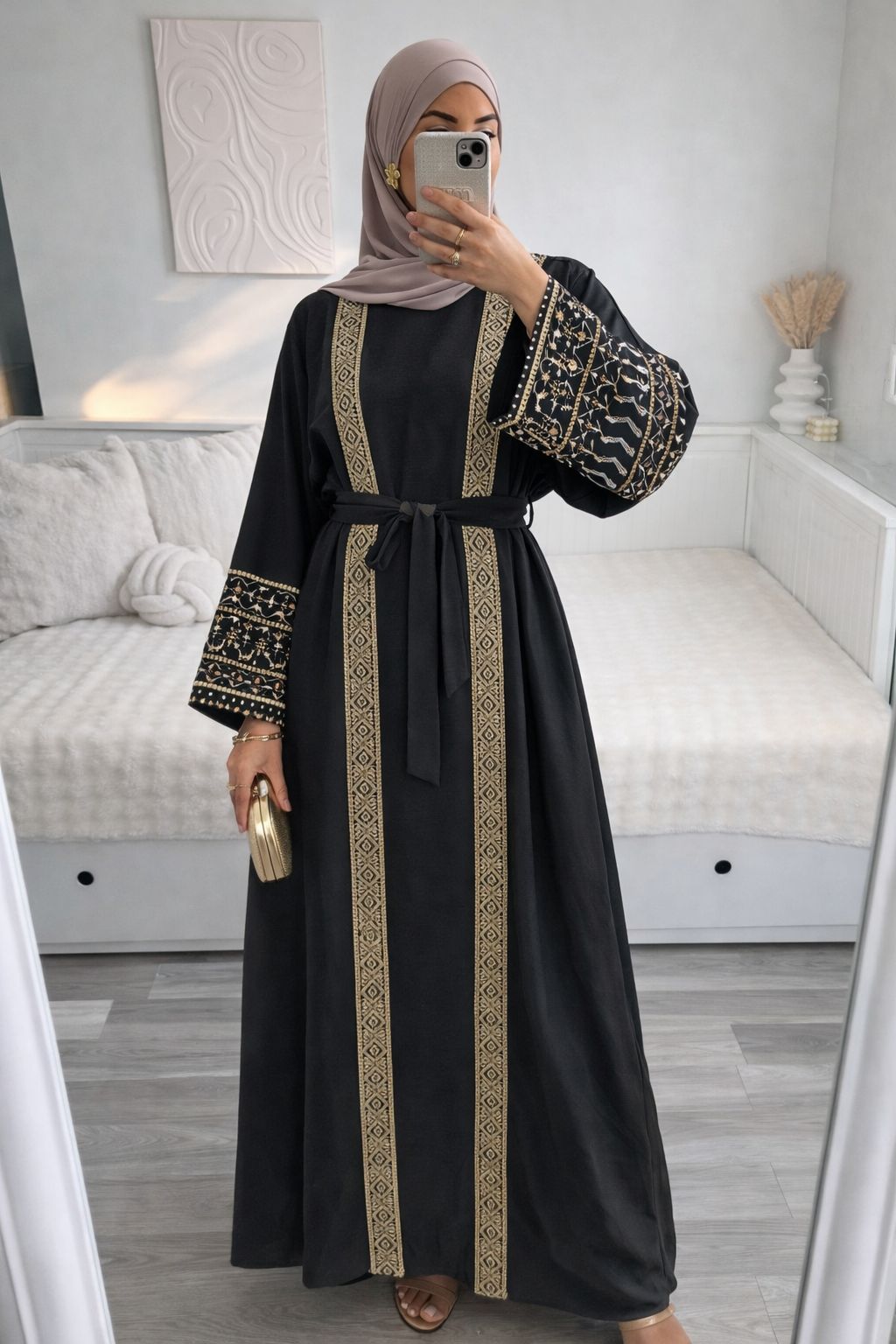 Kimono y abaya Negro