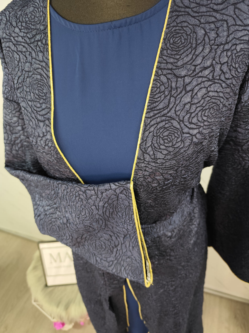 Abaya con kimono azul marino