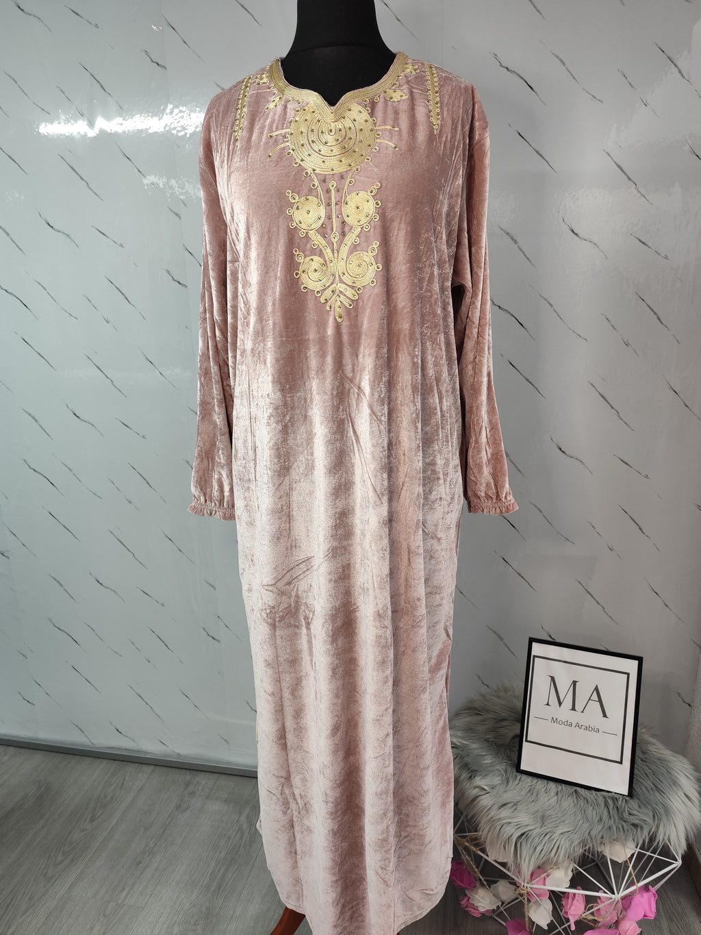 Kandora terciopelo rosa