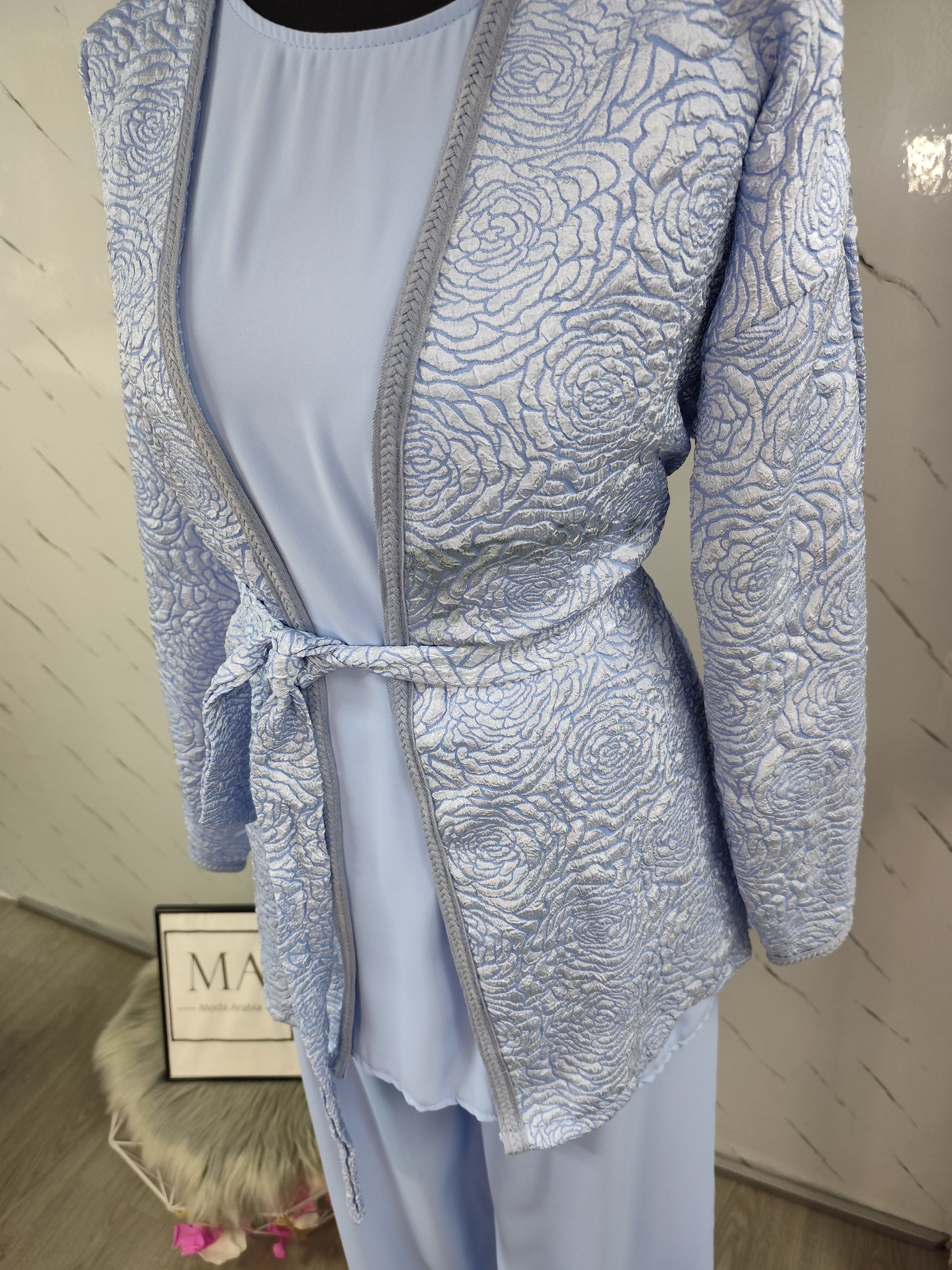 Conjunto bordado azul