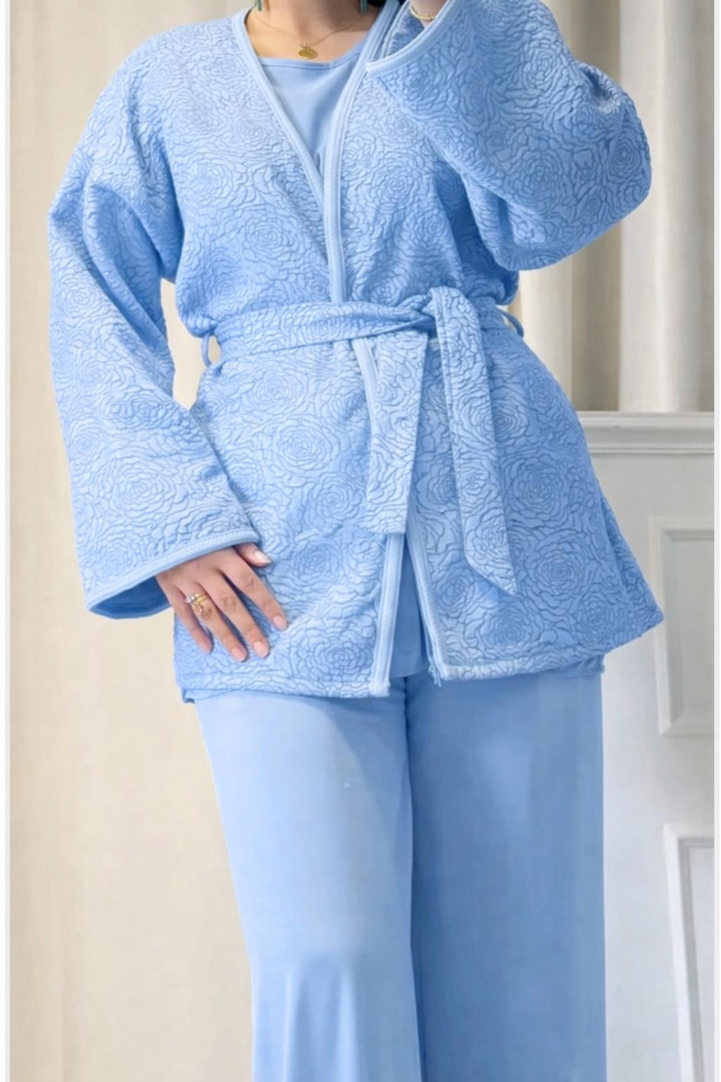 Conjunto bordado azul