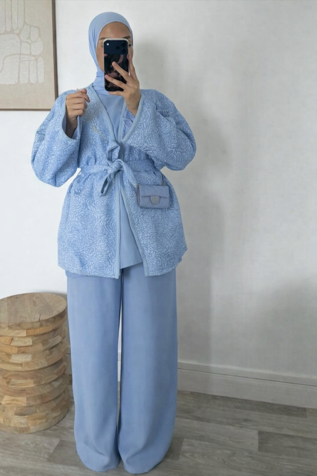 Conjunto bordado azul