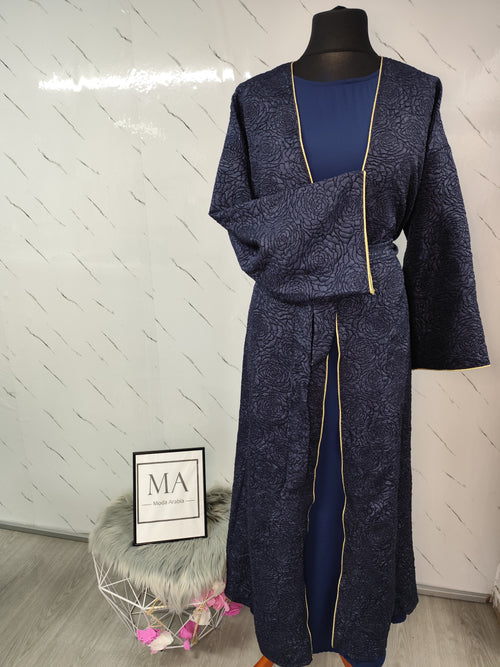 Abaya con kimono azul marino